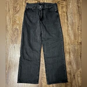 men’s abercrombie authentic rigid denim baggy in black size 30x30